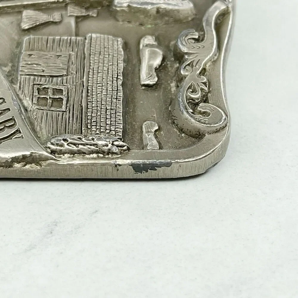 Vintage Double D Prairie Village 25th Anniversary Belt Buckle 1987 ✨